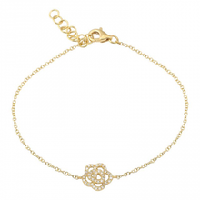 Load image into Gallery viewer, 14K Gold Diamond Camellia Flower Bracelet
