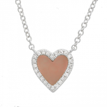 Load image into Gallery viewer, 14K Gold Heart Pink Opal Necklace
