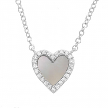 Load image into Gallery viewer, 14K Gold Heart Mother Of Pearl Necklace
