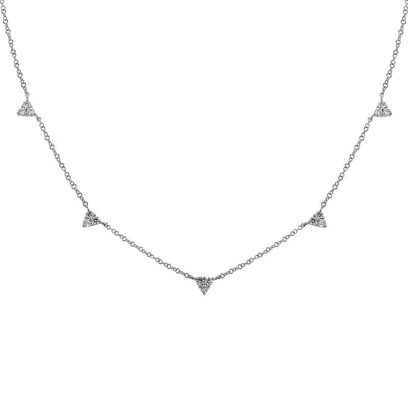 14K Gold Triangle Diamond Necklace