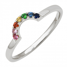 Load image into Gallery viewer, 14K Gold Multi Rainbow Ring
