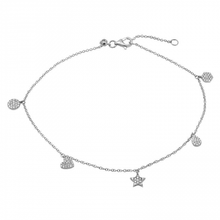 Load image into Gallery viewer, 14K Gold Diamond Charm Anklet
