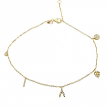 Load image into Gallery viewer, 14K Gold Diamond Anklet
