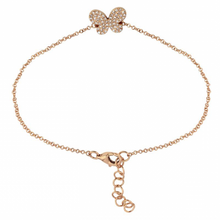Load image into Gallery viewer, 14K Gold Butterfly Diamond Bracelet
