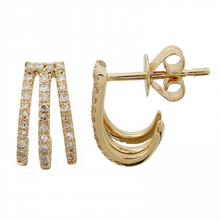 Load image into Gallery viewer, 14K Gold Diamond Caged Lobe Earrings
