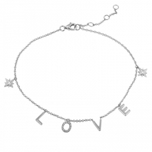 Load image into Gallery viewer, 14K Gold Diamond Love Anklet
