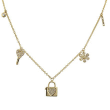 Load image into Gallery viewer, 14K Gold Diamond Charm Necklace
