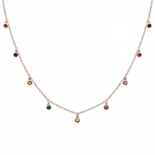 Load image into Gallery viewer, 14K Gold Gemstone Bezel Necklace
