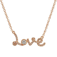 Load image into Gallery viewer, 14K Rose Gold Diamond Love Necklace
