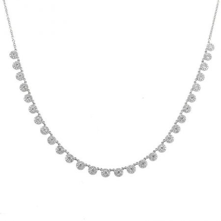 14K White Gold Diamond Necklace