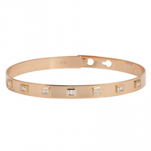 Load image into Gallery viewer, 14K Gold Baguette Diamond Bangle
