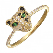 Load image into Gallery viewer, 14K Gold Panther Diamond Ring
