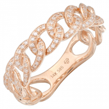 Load image into Gallery viewer, 14K Gold Link Diamond Ring
