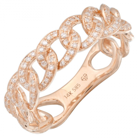 14K Gold Link Diamond Ring