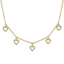 Load image into Gallery viewer, 14K Gold Diamond Open Heart Necklace
