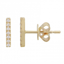 Load image into Gallery viewer, 14K Gold Bar Diamond Earrings
