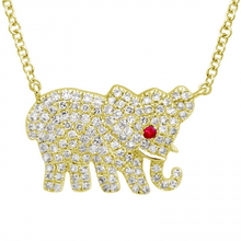 Load image into Gallery viewer, 14K Gold Elephant Diamond Necklace
