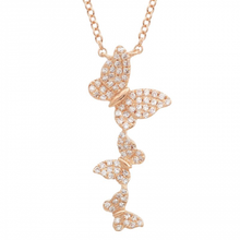 Load image into Gallery viewer, 14K Gold Diamond Butterfly Necklace
