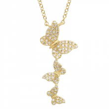Load image into Gallery viewer, 14K Gold Diamond Butterfly Necklace
