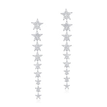 Load image into Gallery viewer, 14K Gold Diamond Hanging Star Earrings
