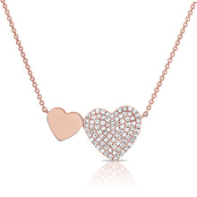 Load image into Gallery viewer, 14K Gold Diamond Double Heart Necklace
