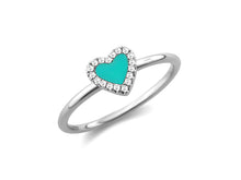 Load image into Gallery viewer, 14K Gold Mini Turquoise Heart Ring
