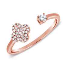 Load image into Gallery viewer, 14K Gold Diamond Clover Open Ring
