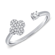 Load image into Gallery viewer, 14K Gold Diamond Clover Open Ring
