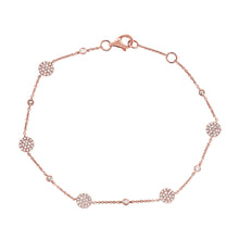 Load image into Gallery viewer, 14K Gold Diamond Alternating Pave and Bezel Bracelet
