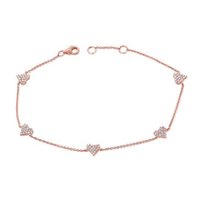 Load image into Gallery viewer, 14K Gold Multi Diamond Heart Bracelet

