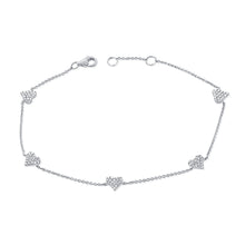 Load image into Gallery viewer, 14K Gold Multi Diamond Heart Bracelet
