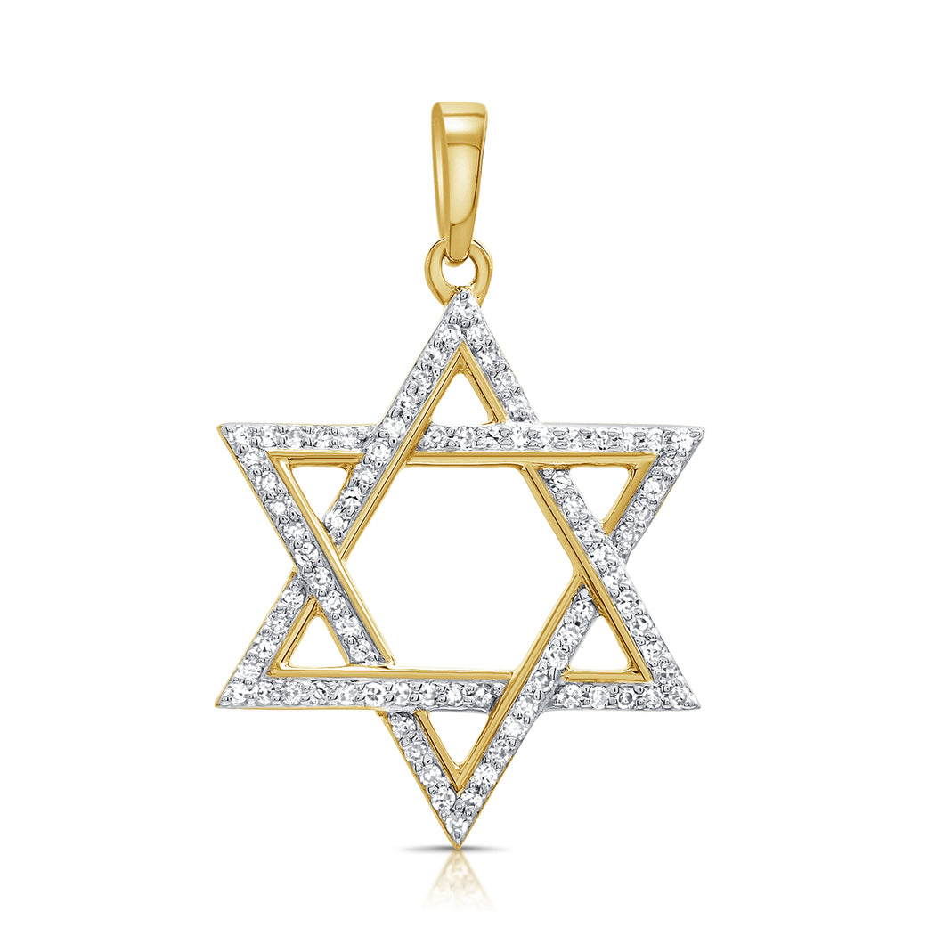 14K Gold Star of David Charm