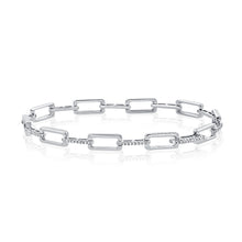 Load image into Gallery viewer, 14K Gold and Diamond Rectangular Link Bracelet
