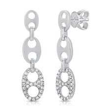 Load image into Gallery viewer, 14K Gold and Diamond Medium Drop Chain Earrings
