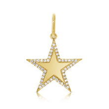 Load image into Gallery viewer, 14K Gold Star and Diamond Charm

