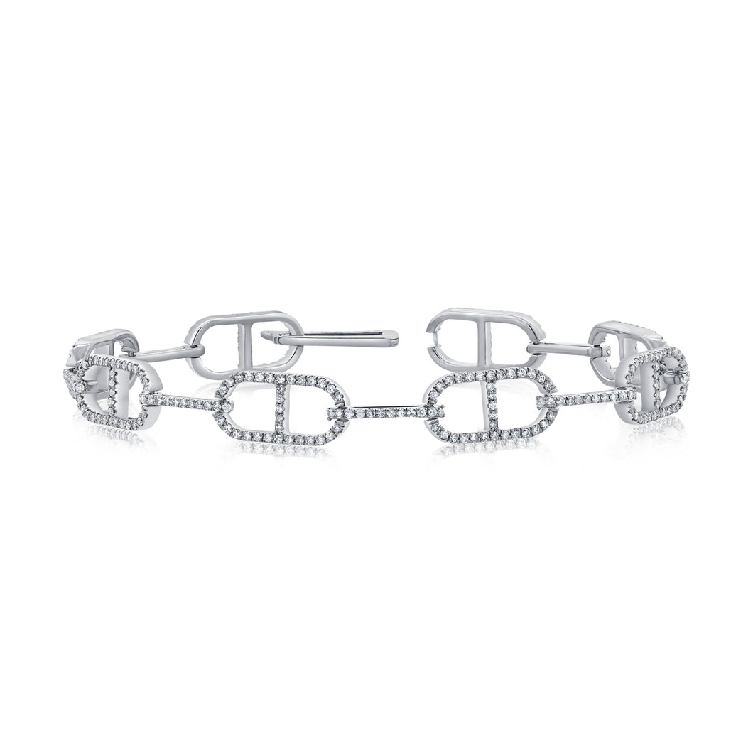 14K White Gold Diamond Bracelet