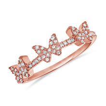 Load image into Gallery viewer, 14K Gold Diamond Triple Butterfly Ring
