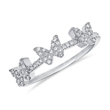 Load image into Gallery viewer, 14K Gold Diamond Triple Butterfly Ring
