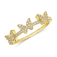 Load image into Gallery viewer, 14K Gold Diamond Triple Butterfly Ring
