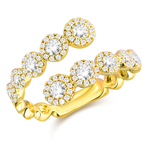 14K Gold Diamond Circles Wrap Ring