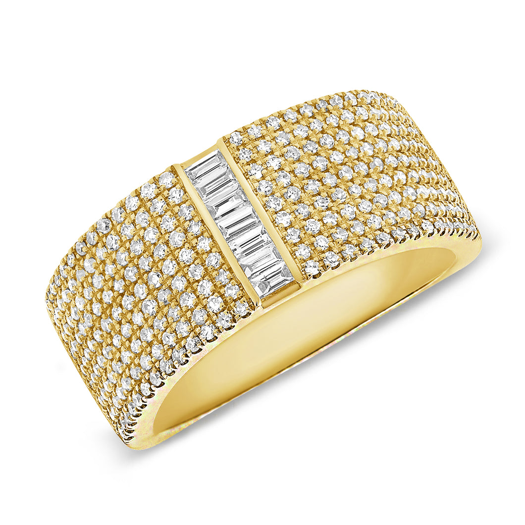 14K Gold Diamond and Baguette Ring