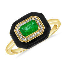 Load image into Gallery viewer, 14K Yellow Gold Diamond And Emerald Ring
