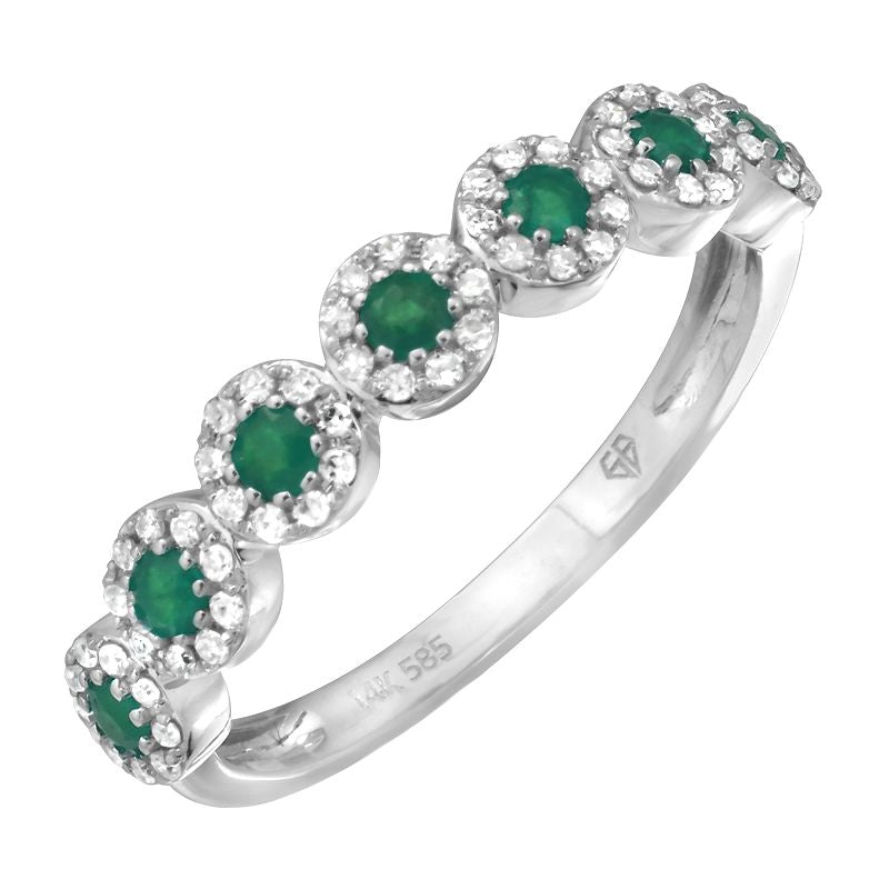 14k Gold Emerald Gemstone Ring