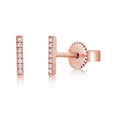 Load image into Gallery viewer, 14K Gold Diamond Bar Studs
