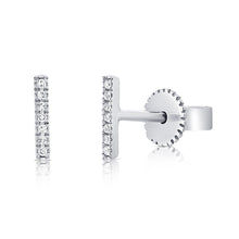 Load image into Gallery viewer, 14K Gold Diamond Bar Studs
