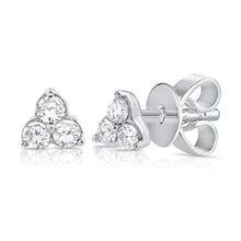 Load image into Gallery viewer, 14K Gold Small Triple Diamond Stud (Sold as a Single Only)

