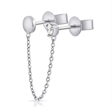 Load image into Gallery viewer, 14K Gold Diamond Chain Hole to Hole Studs
