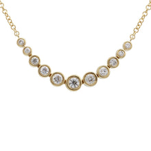Load image into Gallery viewer, 14K Yellow Gold Curved Diamond Bezel Necklace
