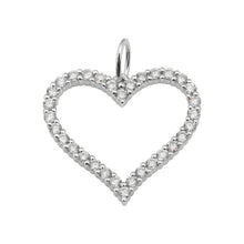 Load image into Gallery viewer, 14K White Gold Diamond Heart Necklace Charm
