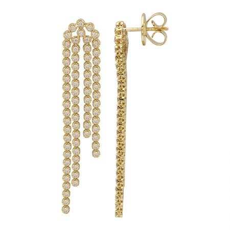 14K Gold Dangling Diamond Earrings